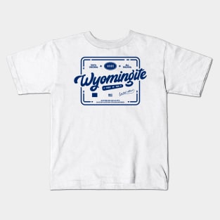 Authentic Wyomingite Cool Vintage Dark Stamp Print Wyoming Resident Gift Kids T-Shirt